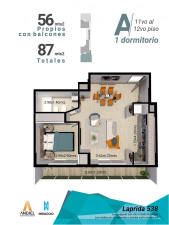 1 dormitorio Frente a estrenar